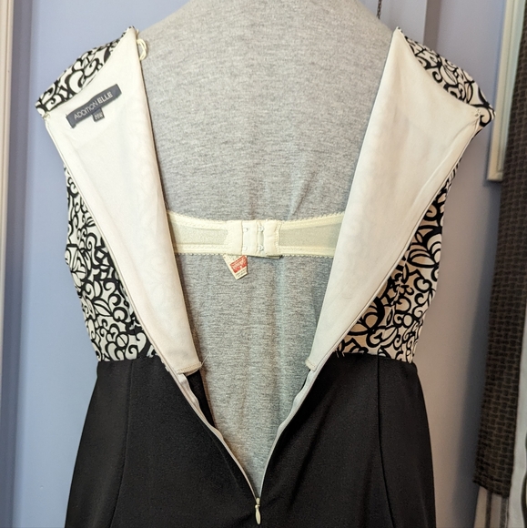 Addition Elle sz20W stretch white w/ black pencil skirt cap sleeve dress VGUC - Picture 6 of 7